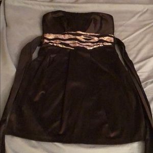 Black Party Dress | Strapless | Sequins